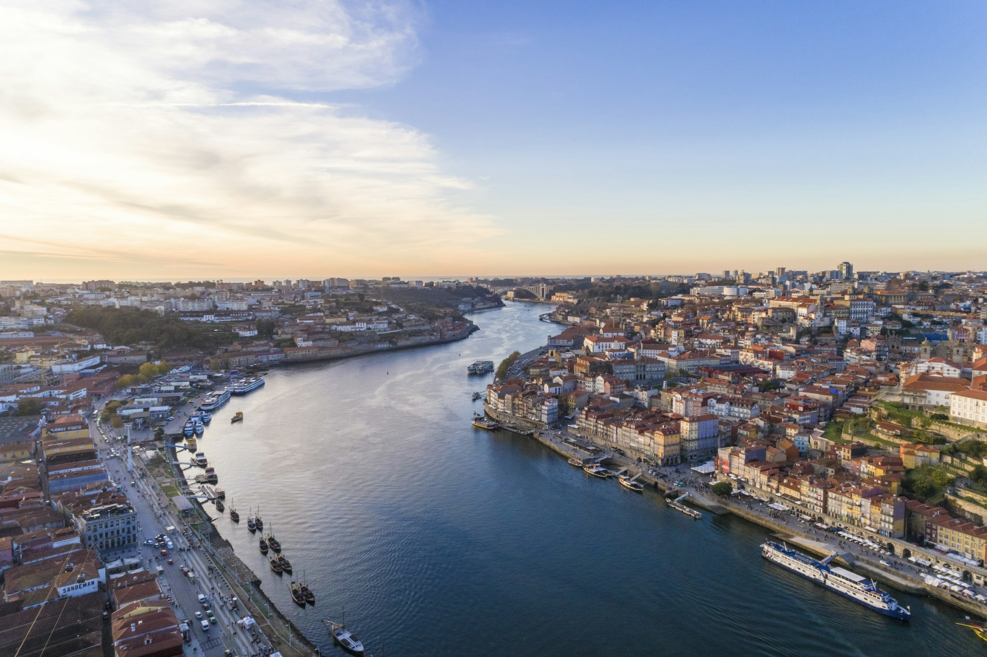 Portugal, Porto, Aerial view of cityscape and Douro River